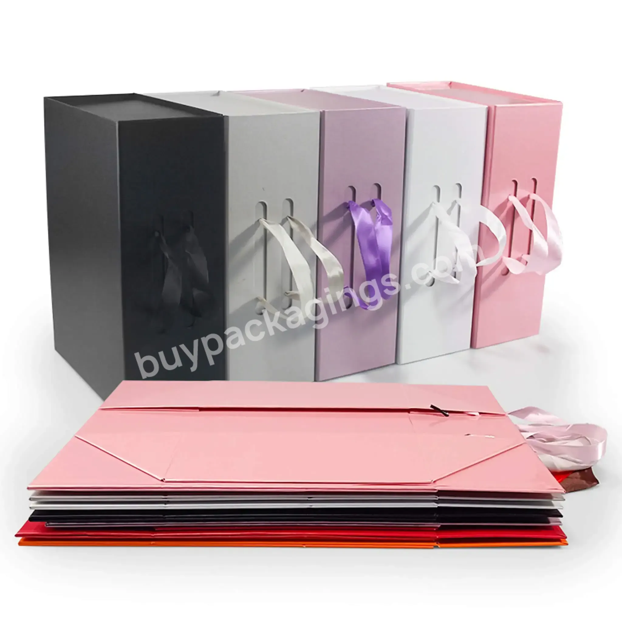 Custom Boite Emballage Carton Fold Sac A Main D'emballage Enfant Magnetic Magnetique Ruban Cadeau Bouteille Luxe Gift Box