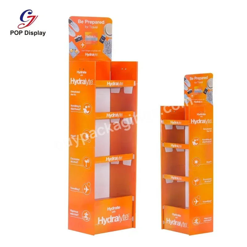 Custom Brand Cardboard Floor Display Shelves Pop Retail Paper Display Riser For Medicine Health Product Pharmacy Drug Shop - Buy Cardboard Display Shelves,Cardboard Display Riser,Cardboard Display For Pharmacy.