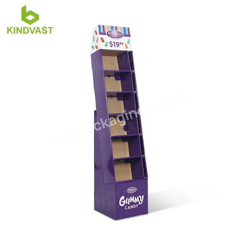 Custom Cardboard Advertisement Display For Gummy Candy Display Rack