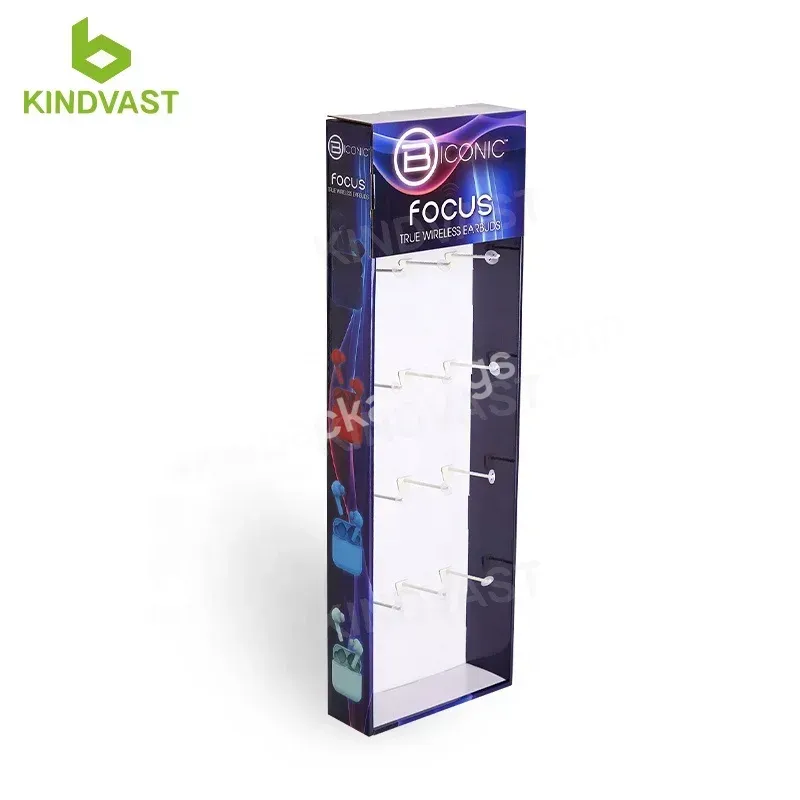 Custom Cardboard Display Stand Sidekick Electronic Free Samples Plastic Hook Floor Paperboard Display Stand