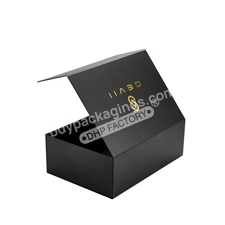 Custom Cardboard Gold Foil Rigid Shoe Luxury Packaging Lid Folding Magnetic Gift Box