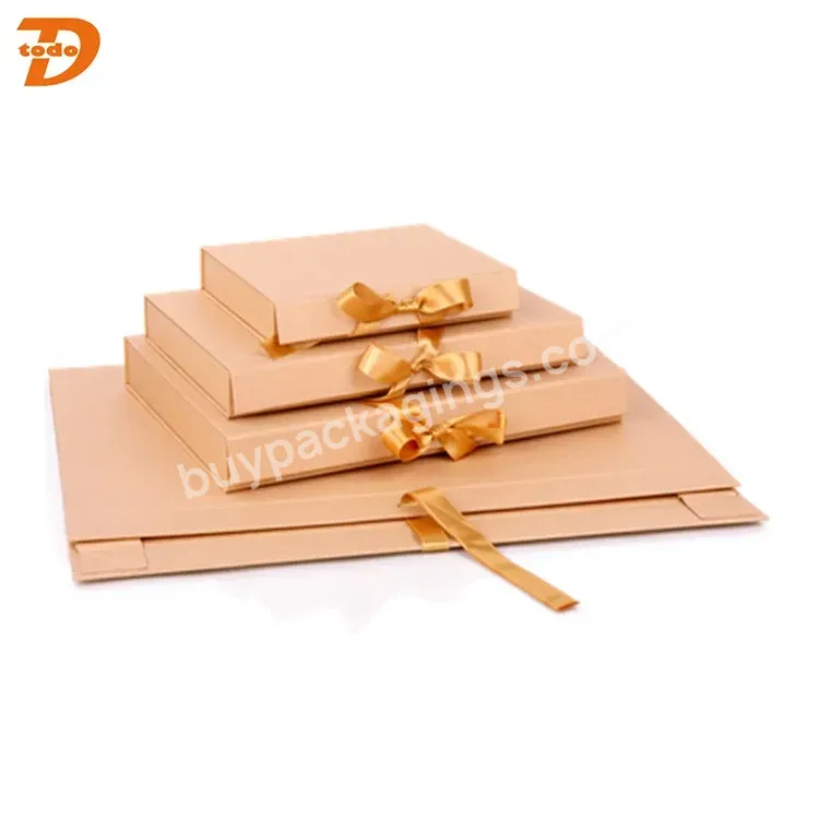 Custom Cardboard Rigid Paper Packaging Folding Magnetic Gift Box With Ribbon Large Size For Clothing Shoes Toys