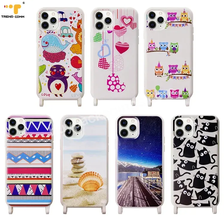 Custom Crossbody Cover Necklace For Iphone 13 Silicone Case Uv Printing Phone Case Silicon