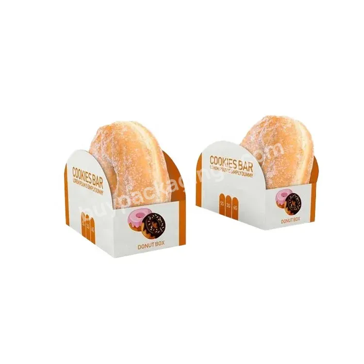 Custom Eco Friendly Wholesale White Cardboard Paper Donut Packaging Box With Logos