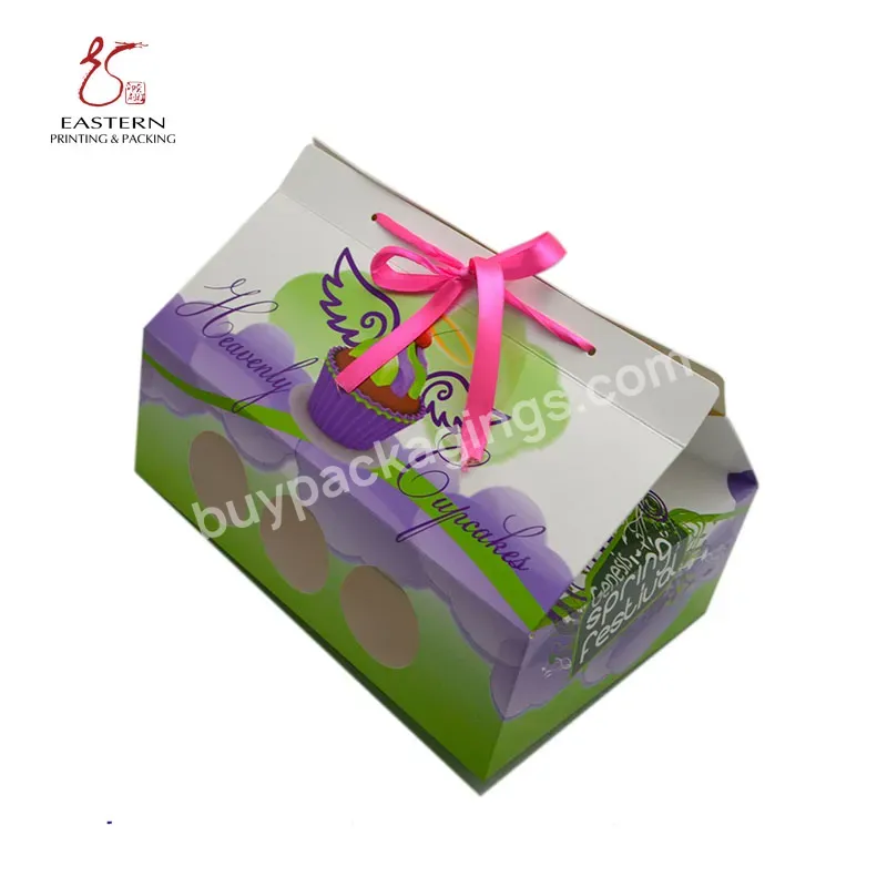 Custom Full Color Printed Clear Cardboard Paper Cake Packaging Box