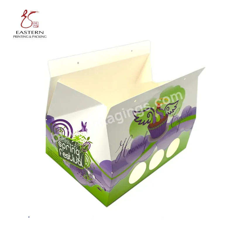 Custom Full Color Printed Clear Cardboard Paper Cake Packaging Box