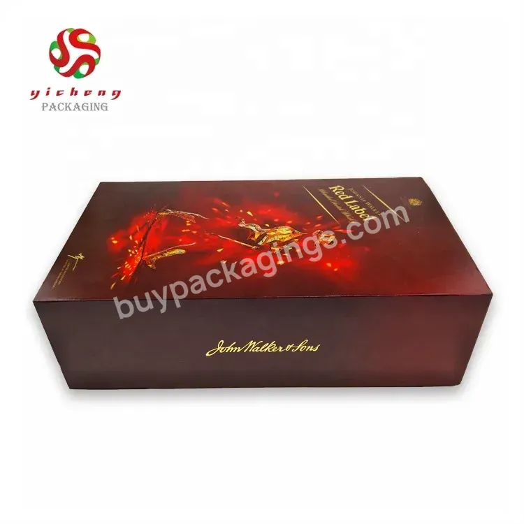 Custom Gift Box Whisky Bottle Box Packaging Book Shape Cardboard Wine Box For Online Store Sales