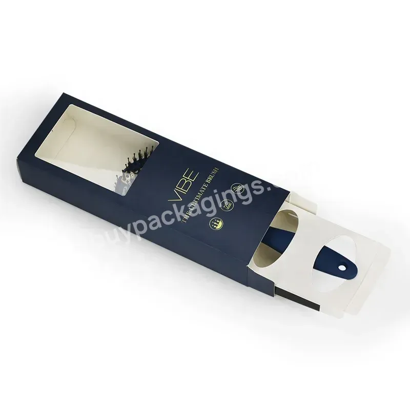 Custom Hair Brush Paper Packaging Boxes With Clear Pvc Window And Paper Insert
