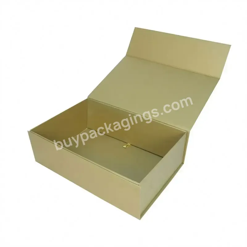 Custom Handle Gift Box Packaging Magnetic Folding Boxes For Shoes Clothing With Ribbon Scarf Box