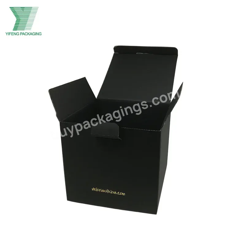 Custom High Quality Corrugated Cosmetic Packaging Box Logo Printed Matte Black Gift Packaging Folding Paper Box
