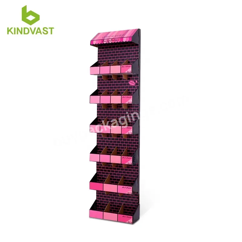 Custom High Quality Corrugated Paper Sidekick Display Shelf For Lipstick Cosmetics Display Rack - Buy Shop Shelf Display Cosmetic,Cardboard Lipstick Cosmetic Display Stand,Retail Cosmetic Makeup Floor Displays.