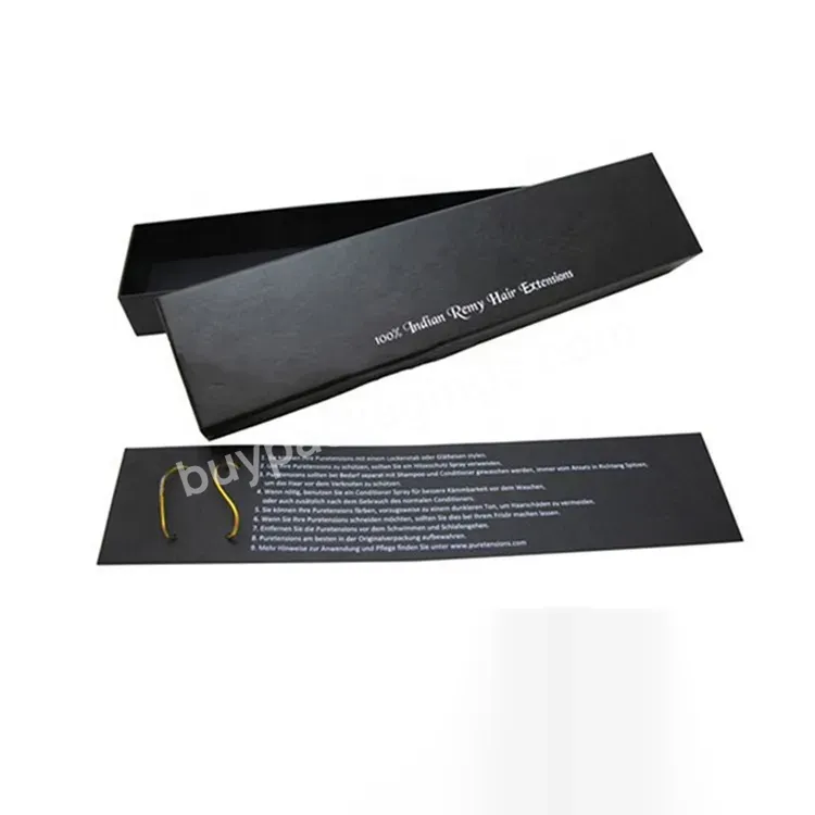 Custom Logo Black Color Rigid Paper Box With Liner For 100% Indian Remy Hair Extensions Wigs Packaging - Buy Hair Extensions Packaging,Box For Wigs,Hair Extensions Boxes.