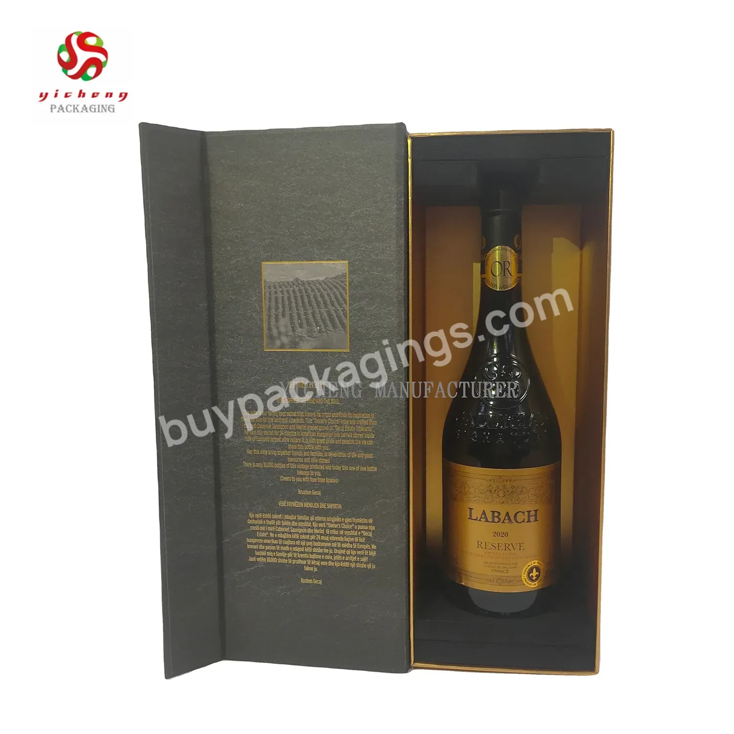 Custom Logo Black Luxury Red Wine Magnetic Paper Folding Box Foldable Packing Wine Bottle Packaging Gift Wine Box