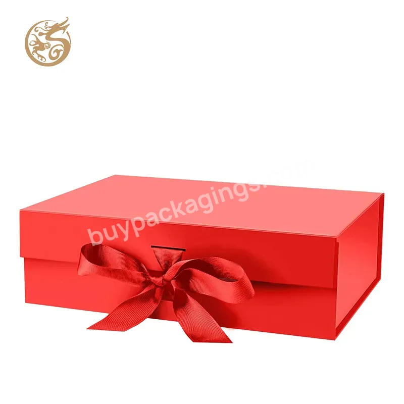 Custom Logo Folding Paper Box Orange White Black Foldable Packaging Box Clothing Skin Care Perfume Box With Ribbon