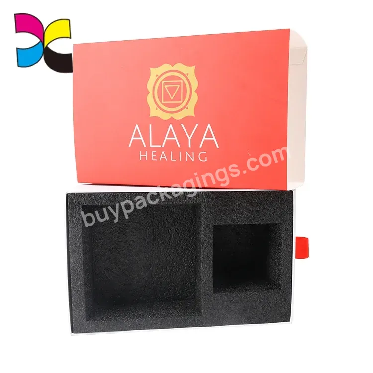 Custom Logo Gold Foil Recycled Paper Card Board Package Printing With Custom Degradable Foam Insert