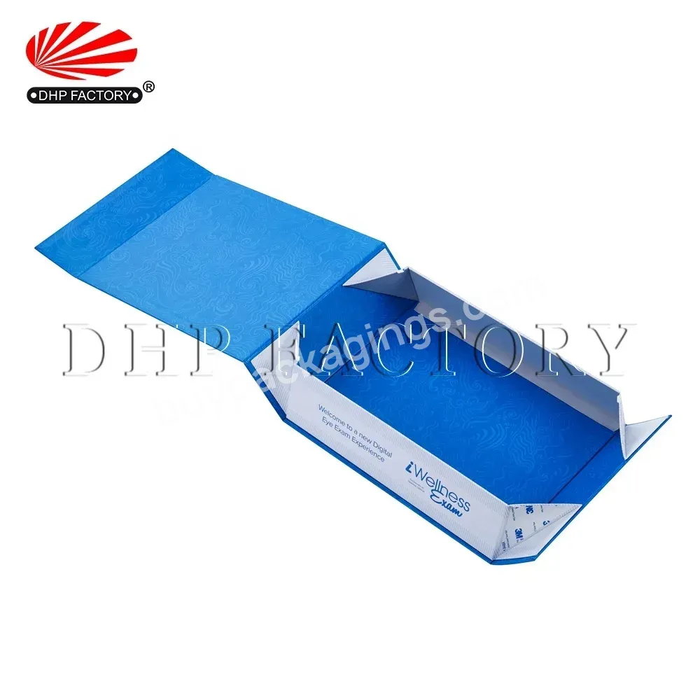 Custom Logo Luxury Big Blue Magnetic Gift High End Eyewear Swimming Glasses Packaging Folding Box For Sunglasses