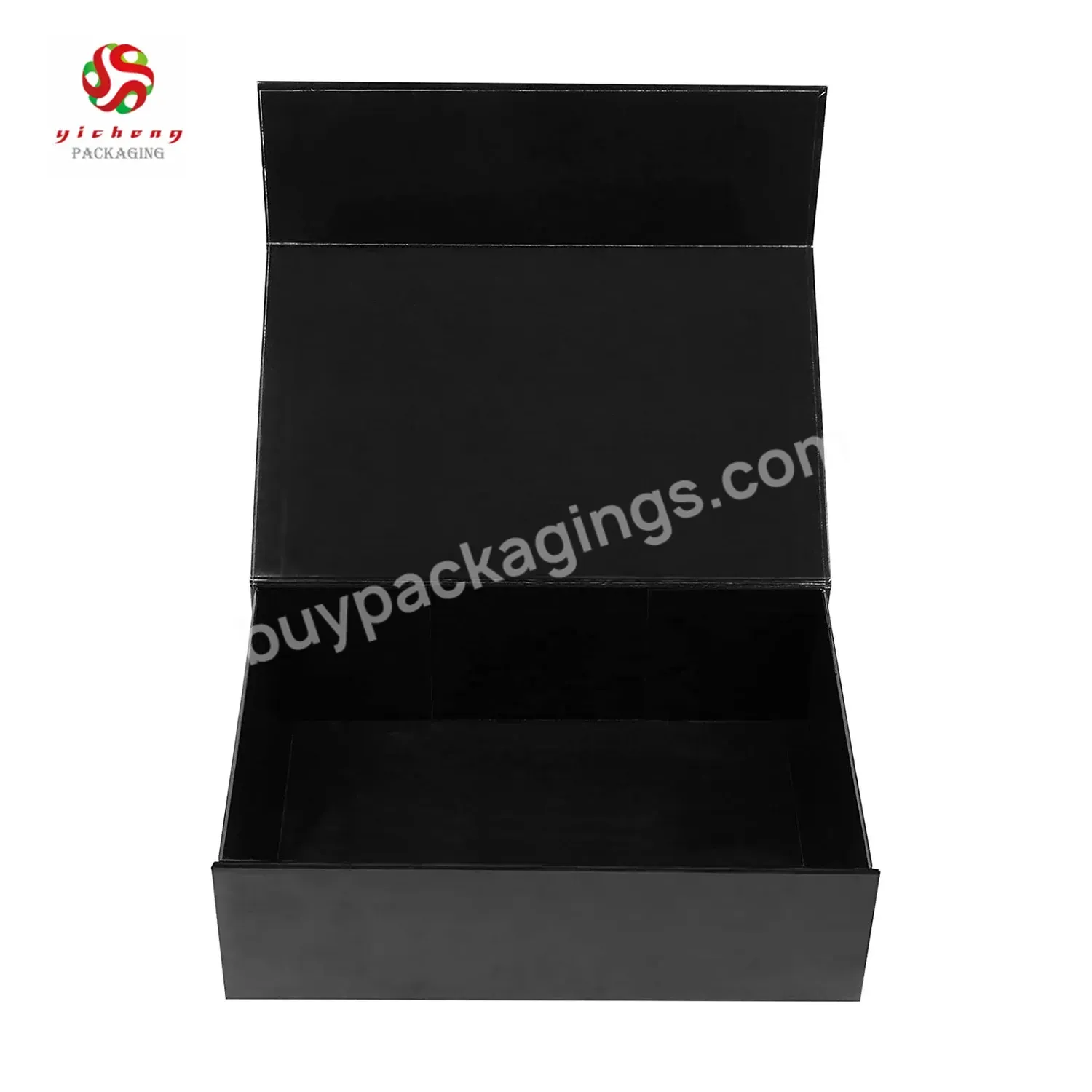 Custom Logo Luxury Black Magnet Clothing Carton Folding Magnetic Gift Packaging Paper Boxes