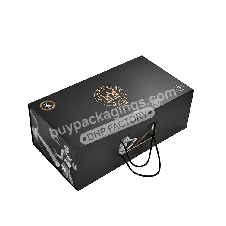 Custom Logo Luxury Black Magnetic Gift Packaging Cardboard Box With Satin Fold Box For Hair Products Extensions