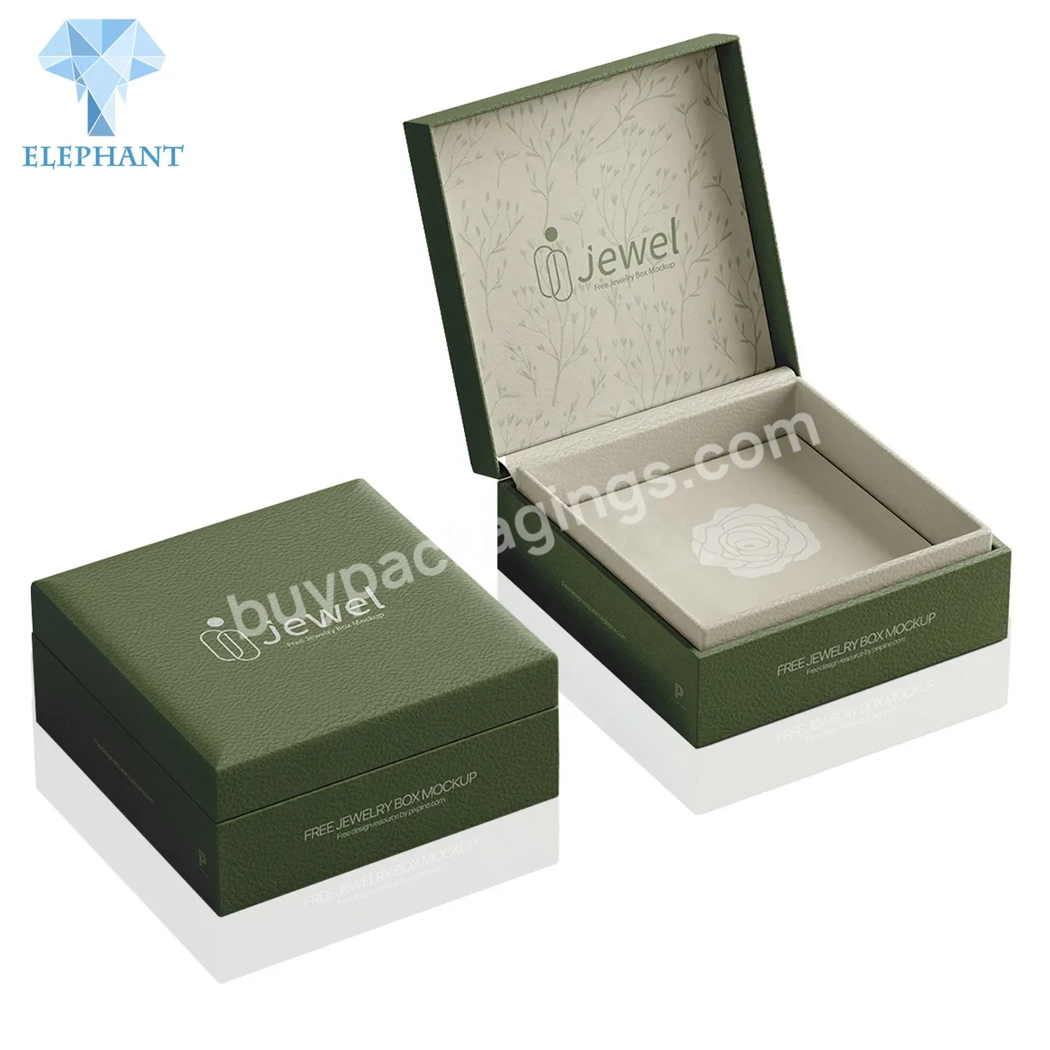 Custom Logo Luxury Double Paper Jewelry Rose Engagement Wedding Earring Packaging Ring Box