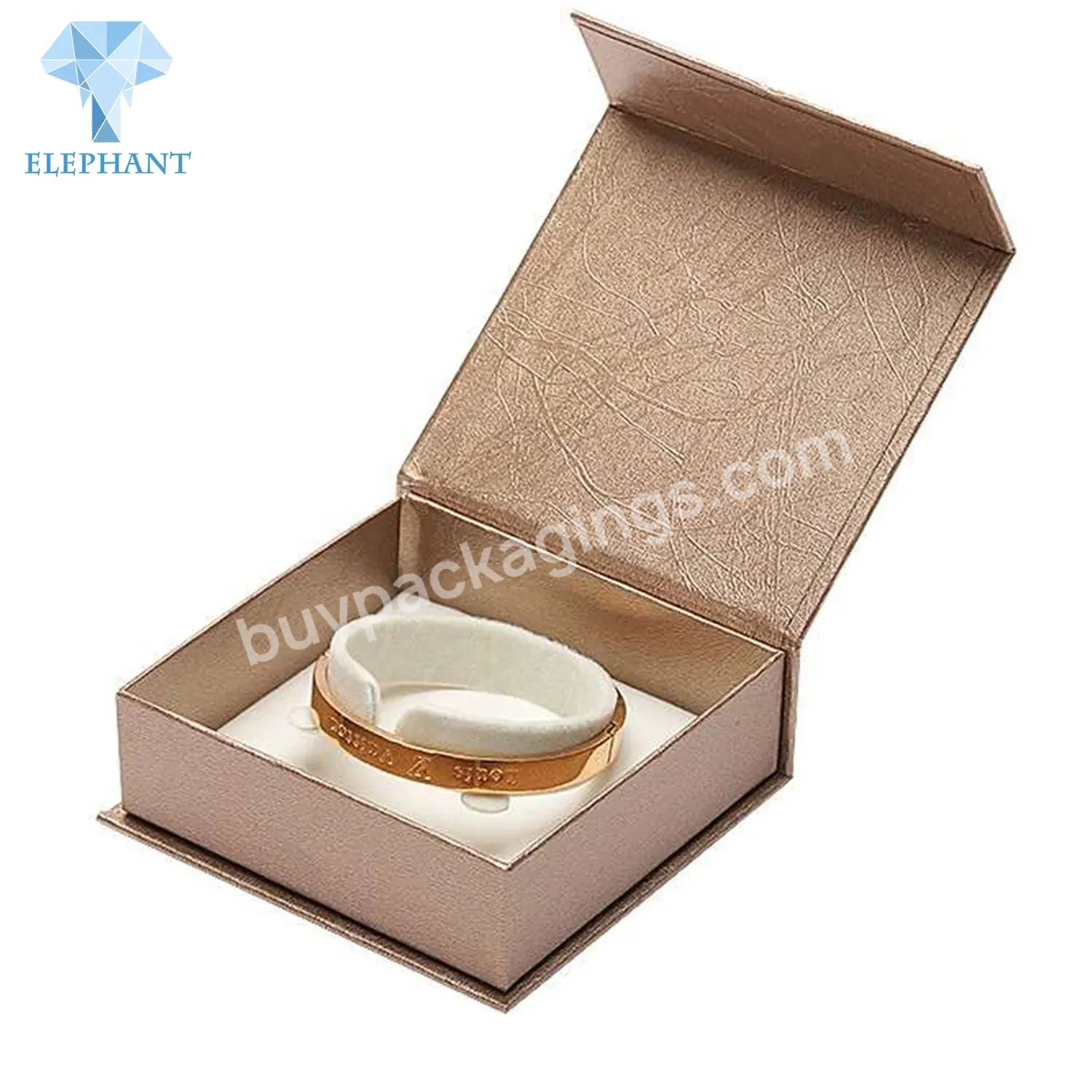 Custom Logo Luxury Gift Box Brown Magnetic Bracelet Jewelry Packaging Box