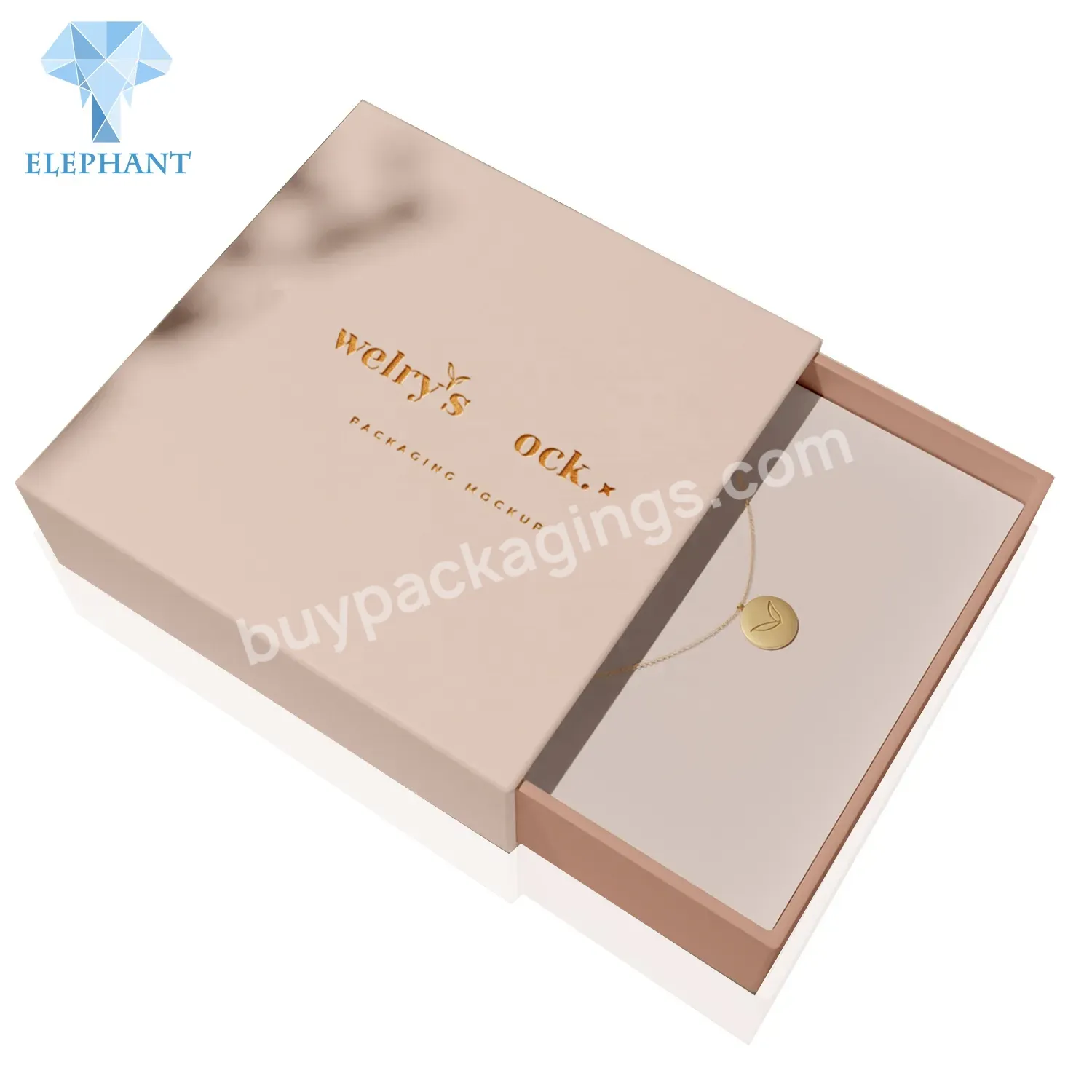 Custom Logo Luxury Paper Branded Bracelet Necklace Full Set Drawer Pull Out Jewelry Box Packaging