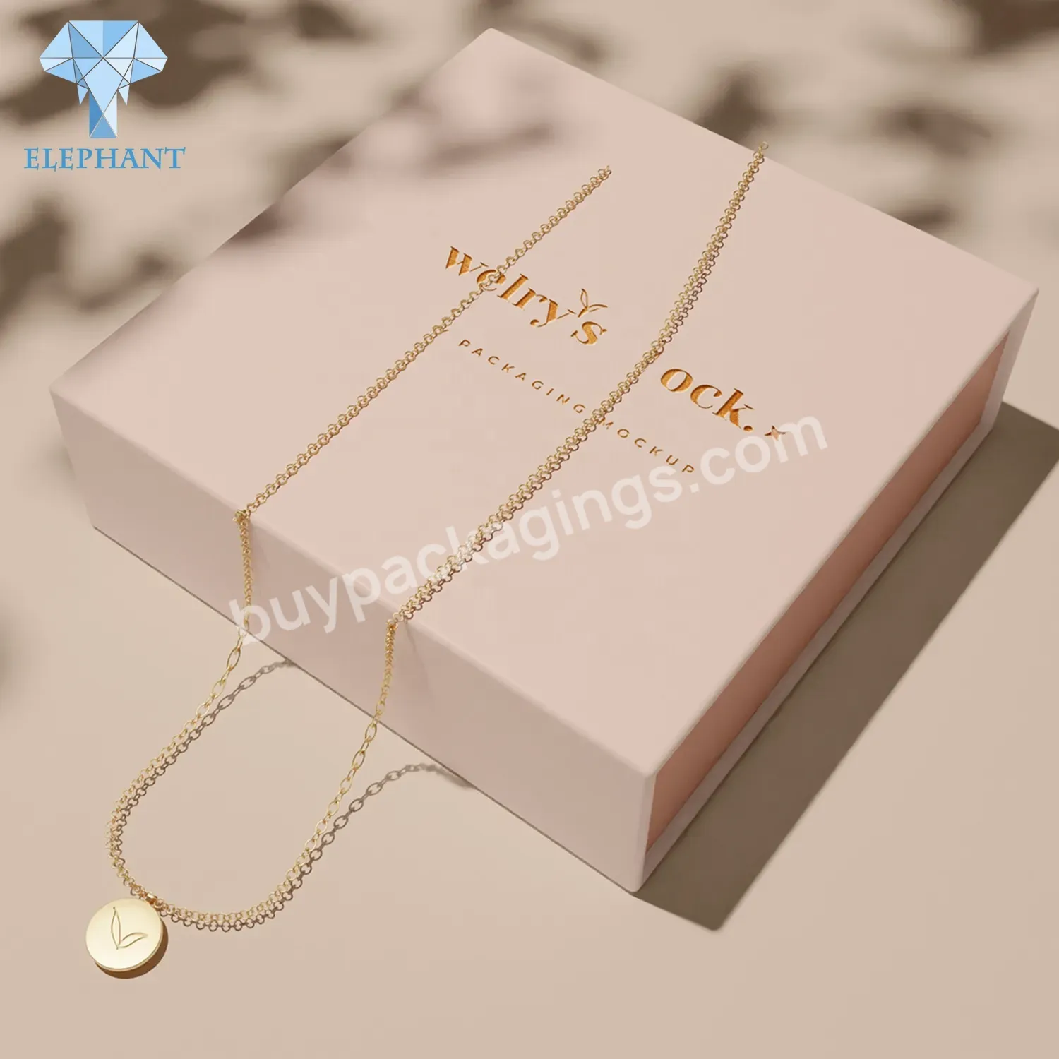 Custom Logo Luxury Paper Branded Bracelet Necklace Full Set Drawer Pull Out Jewelry Box Packaging
