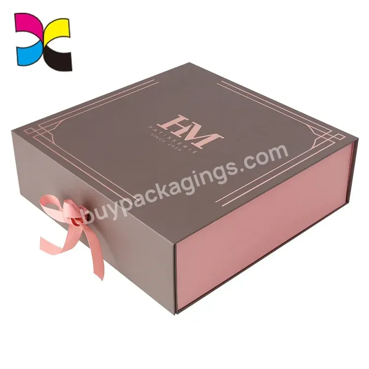 Custom Logo Luxury Pink Paper Gift Packaging Box With Magnetic Lid