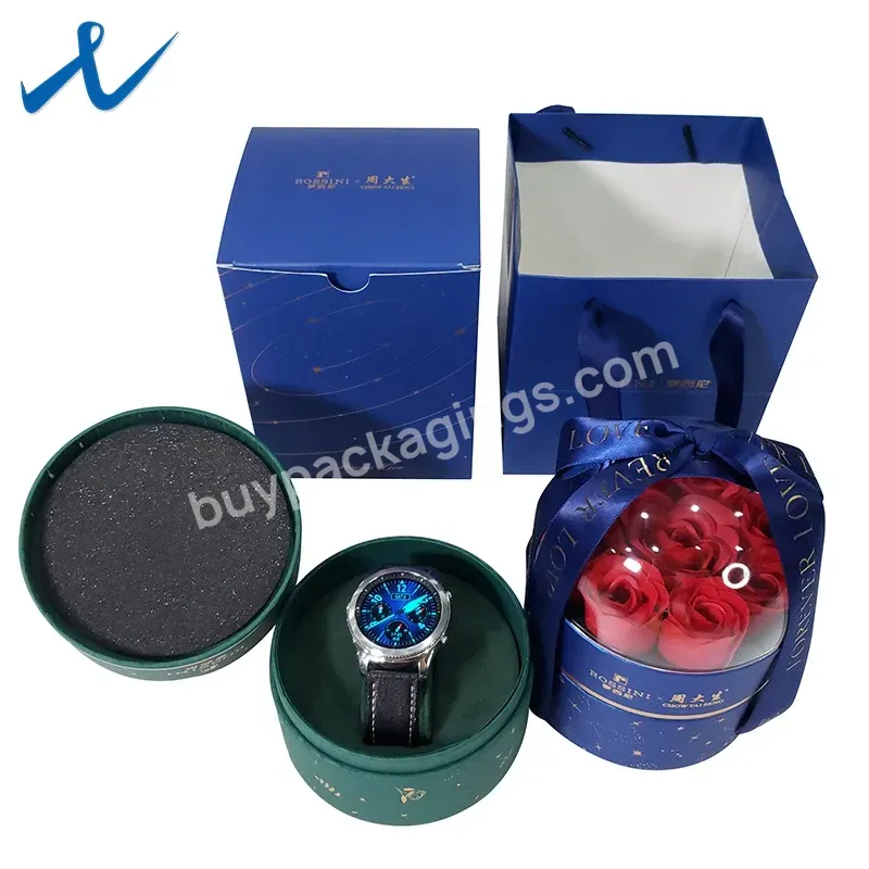 Custom Logo Luxury Rose Gift Box Cardboard Paper Empty Watch Packaging Box For Watches