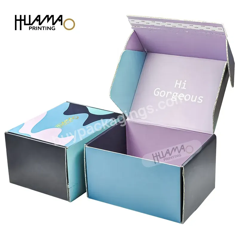 Custom Logo Paper Box Foldable Folding Corrugated Cardboard Shipping Mailer Packing Delivery Parcel Box Adhesive Seal Paper Box