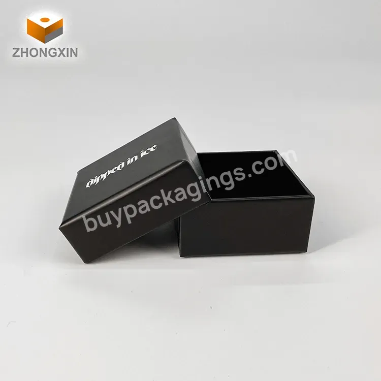 Custom Logo Printed Luxury Jewelry Necklace Ring Cover Boxes Black Kraft Paper Watch Gift Packing Box For Sale