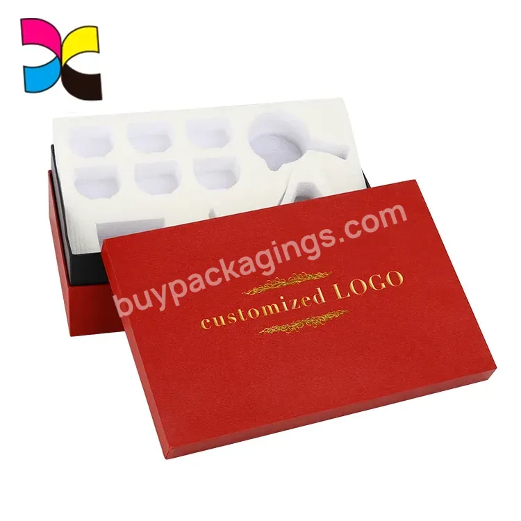 Custom Logo Printing Hot Stamping Eva Inner Tray Beverage Packing Rigid Box