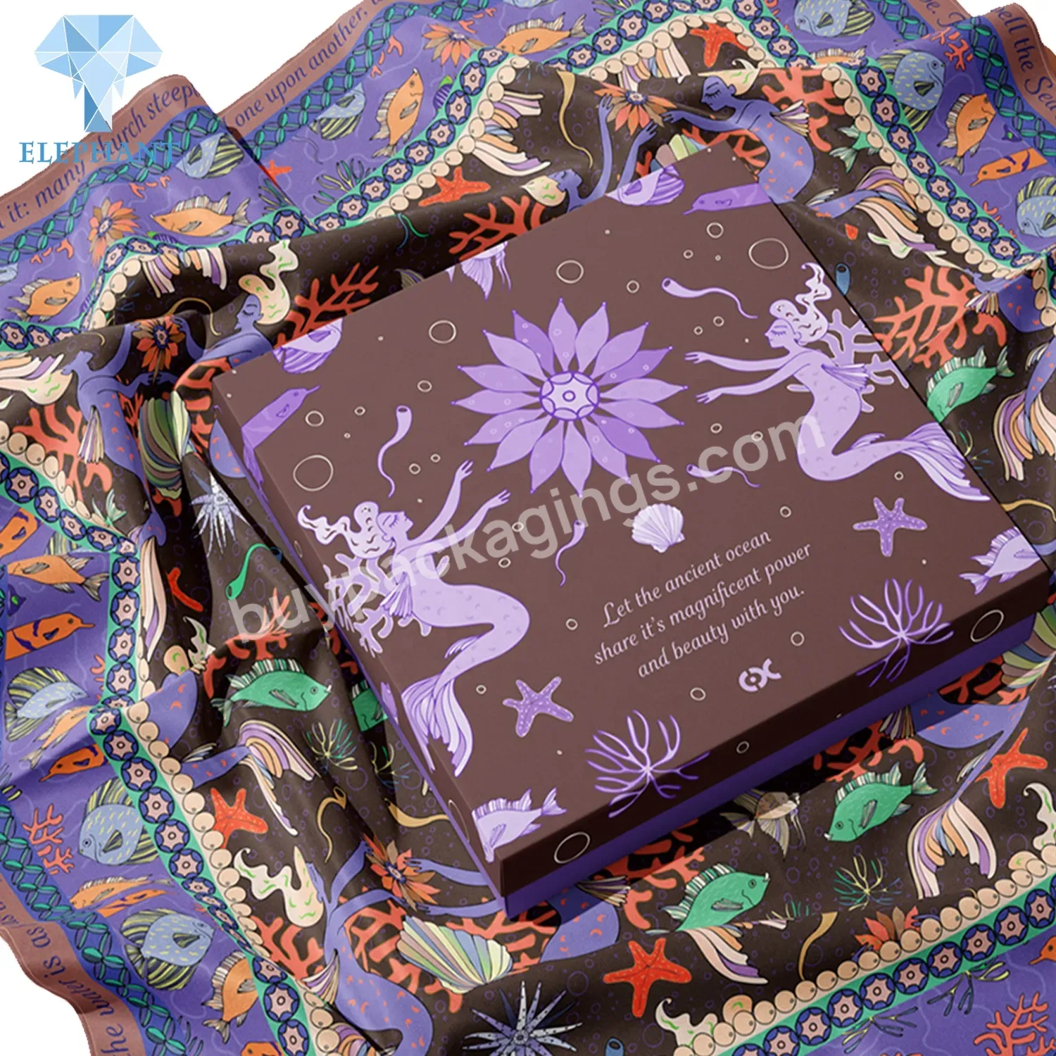 Custom Logo Printing Personalised Eco Friendly Scarf Hijab Gift Packaging Box