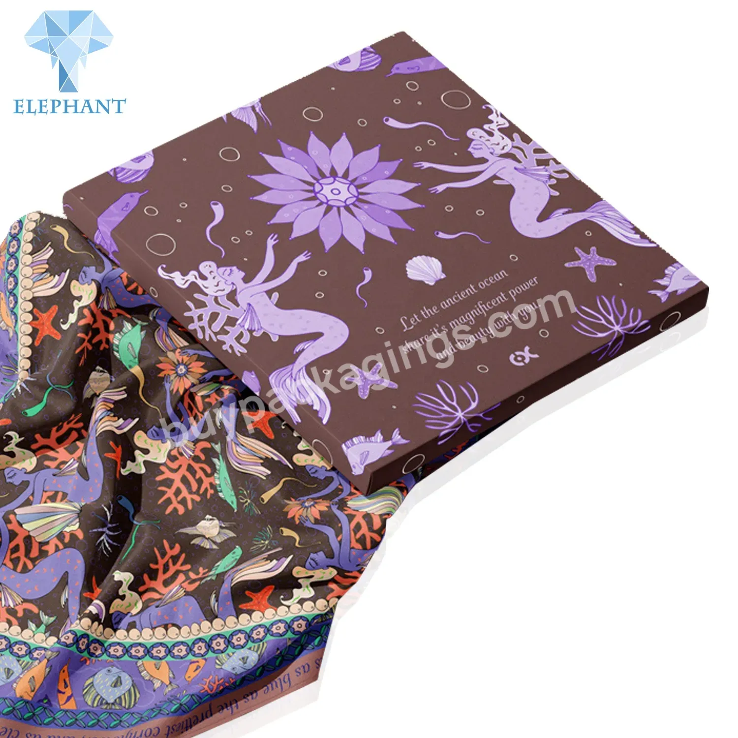 Custom Logo Printing Personalised Eco Friendly Scarf Hijab Gift Packaging Box