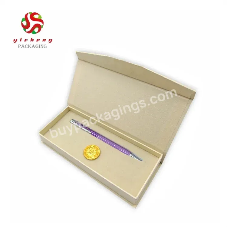 Custom Logo Recyclable Paper Pen Gift Box Magnet Close Pen Packaging Box With Foam