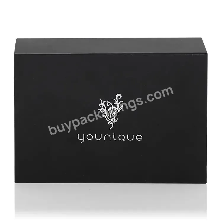Custom Logo Recycled Bespoke Rigid Paper Luxury Gift Black Packaging Magnetic Closure Boxes
