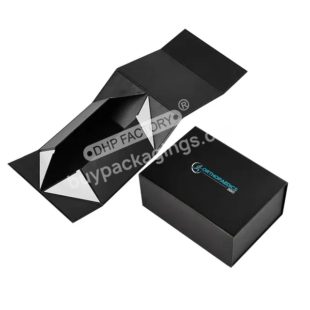 Custom Logo Recycled Cardboard Clothing Garments Packaging Luxury Magnetic Closure Matte Black Folding Paper Gift Box