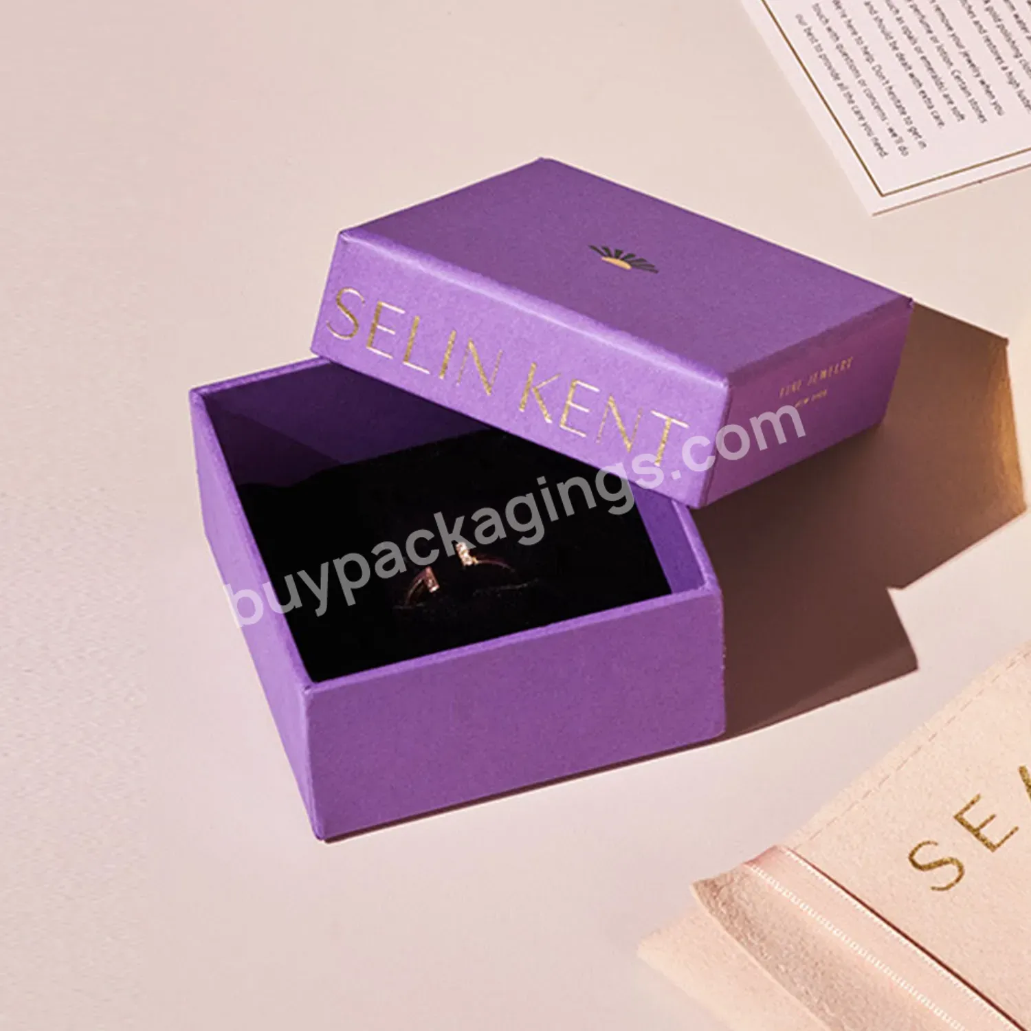 Custom Logo Red Private Label Scented Candle Packaging Luxury Ring Jewellery Box
