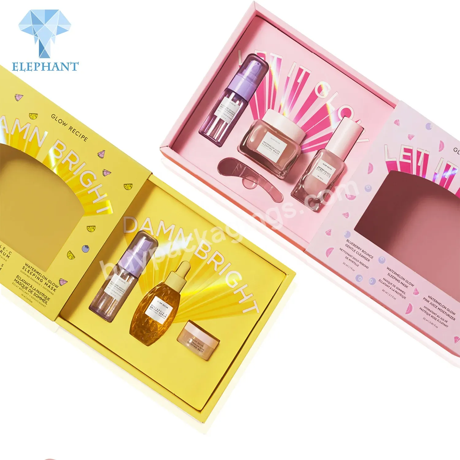 Custom Luxurious Print 4 Piece Drawer Perfume Beauty Skin Care Makeup Set Full Cosmetic Gift Box