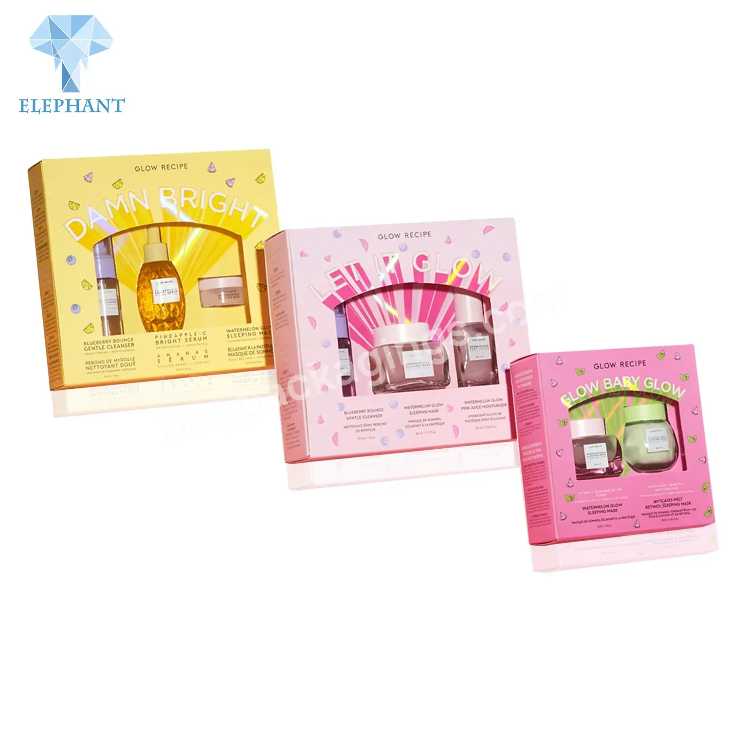 Custom Luxurious Print 4 Piece Drawer Perfume Beauty Skin Care Makeup Set Full Cosmetic Gift Box