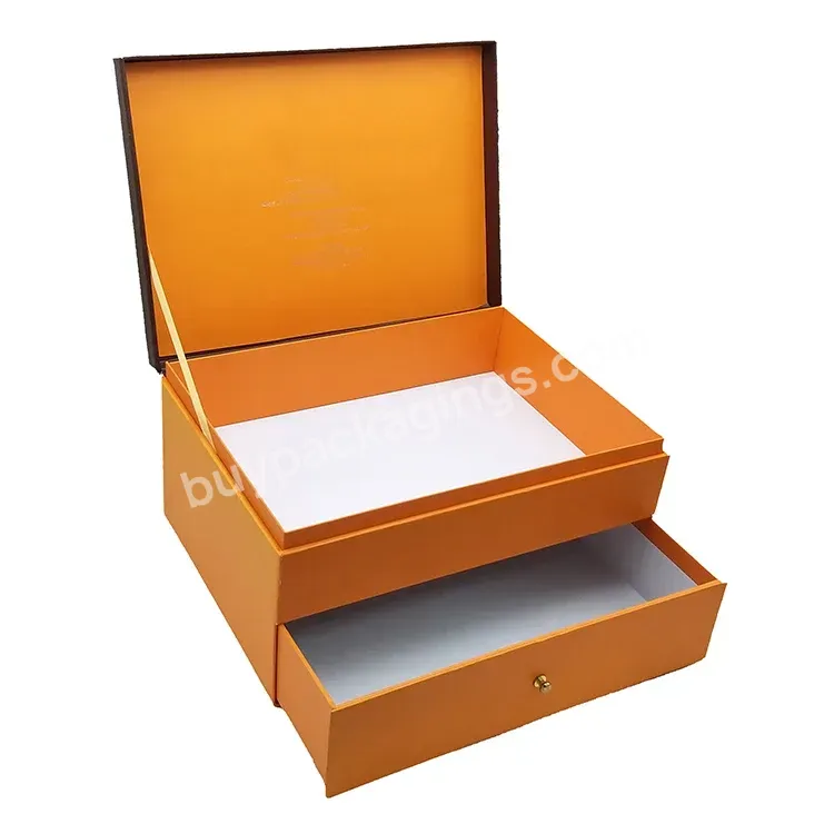 Custom Luxury Cardboard Piano Style Flip Lid Gift Box Packaging With Drawer