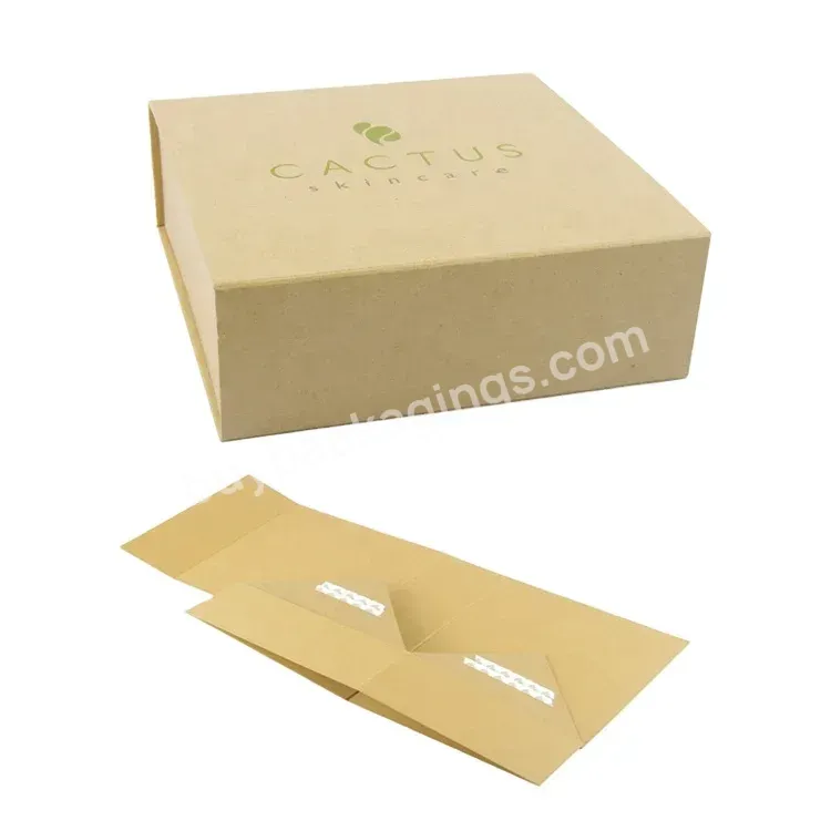Custom Luxury Cosmetic Used Collapsible Hard Cardboard Kraft Paper Magnet Gift Folding Box With Magnetic Closure