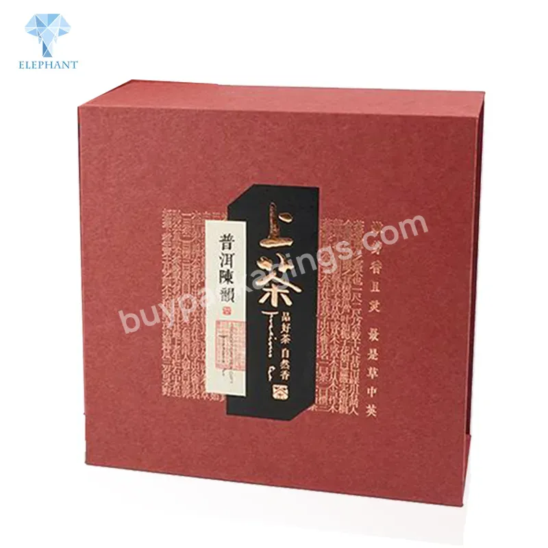 Custom Luxury Exquisite Red Craft Gift Cardboard Carton Tea Packaging Box