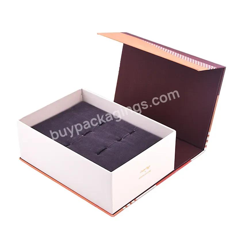 Custom Luxury Outside Color Printing With Foam Flocking Insert Magnetic Cardboard Gift Packaging Paper Box