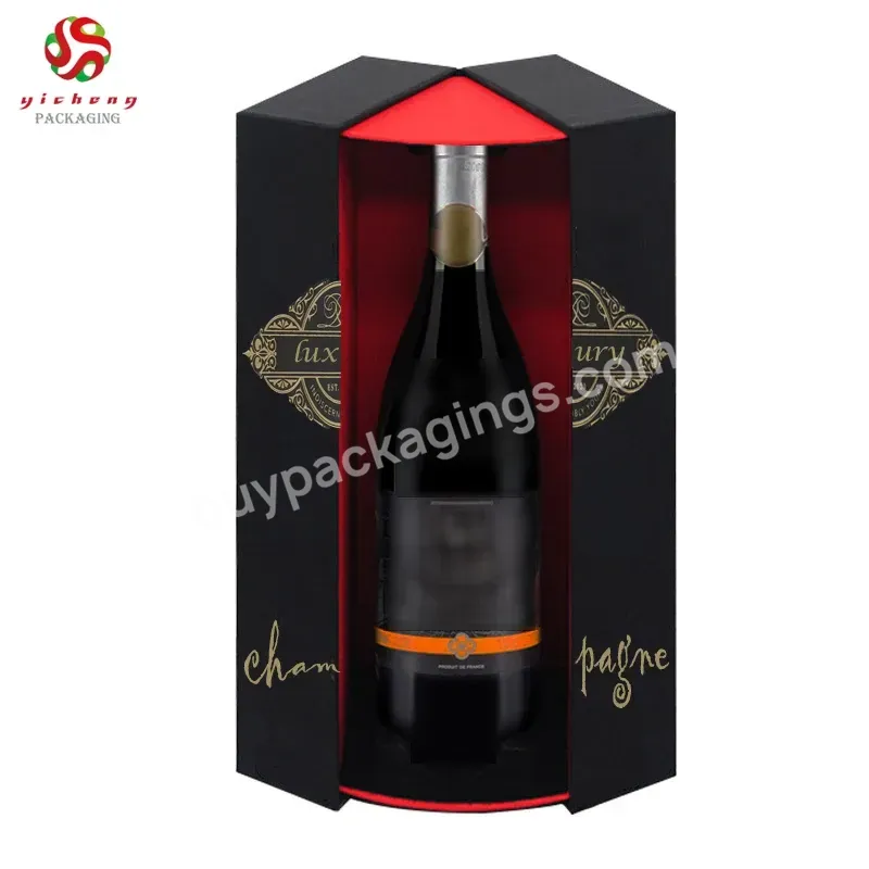 Custom Luxury Packing Gift Champagne Cardboard Paper Boxes Wine Box Tequila Vodka Bottle Packaging