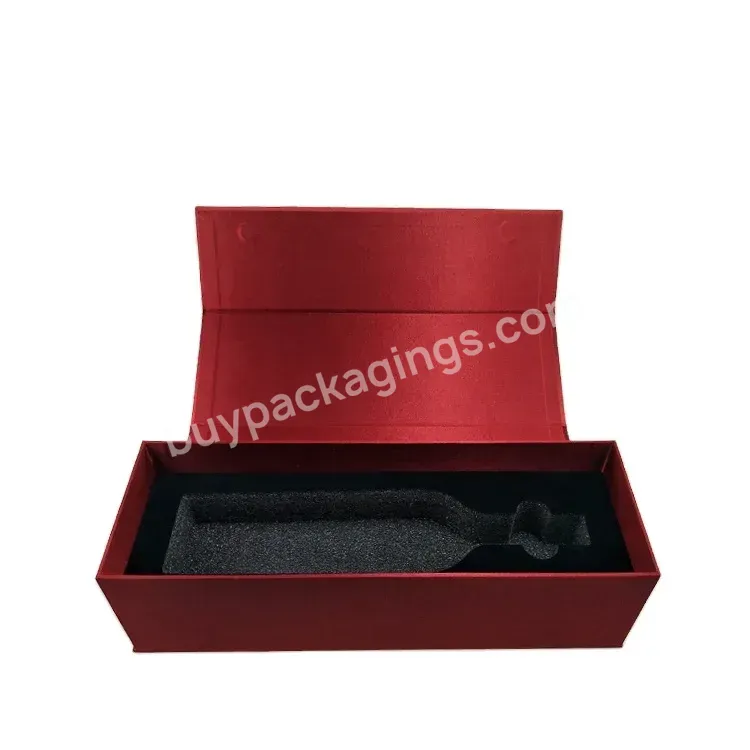 Custom Luxury Paper Foldable Packing Bottle Packaging Set Wine Magnetic Gift Box