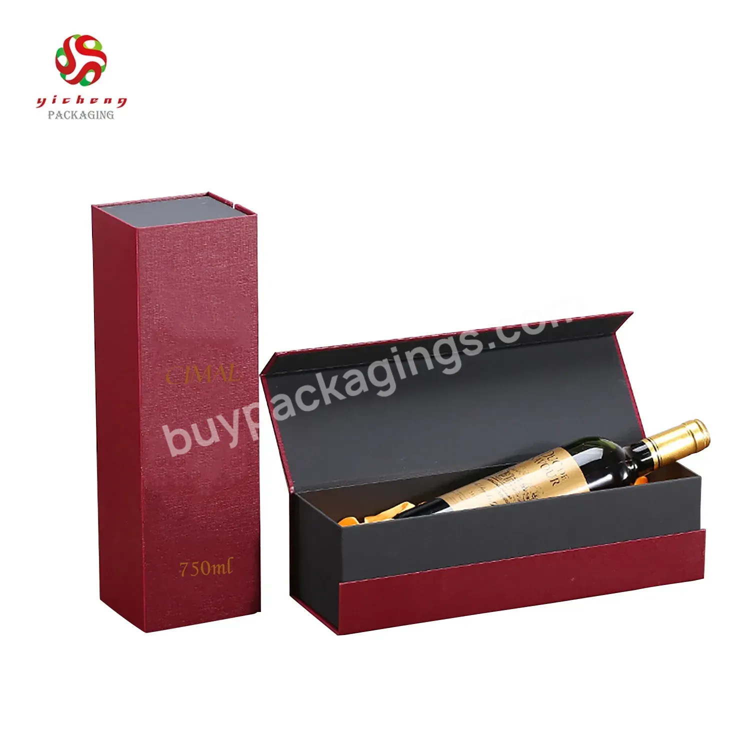 Custom Luxury Portable Gift Champagne Alcohol Whisky Gift Boxes Packing Liquor Whisky Bottle Glass Red Wine Packaging Box