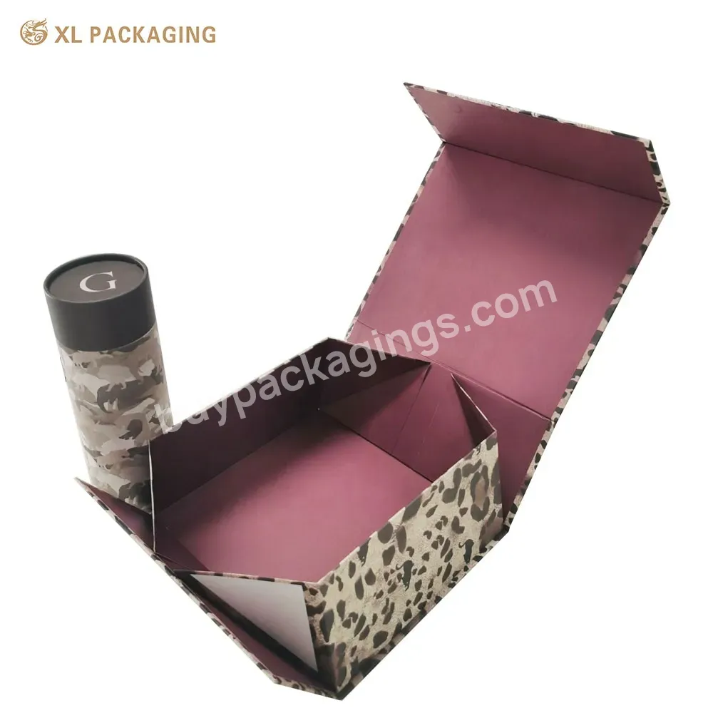 Custom Luxury Recyclable Hardboard Flat Shipped Collapse Kraft Paper Gift Box For Clothing Candy