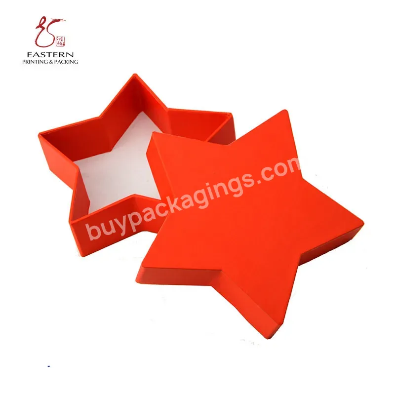 Custom Luxury Red Color Printing Star Shape Cardboard Gift Paper Packaging Box