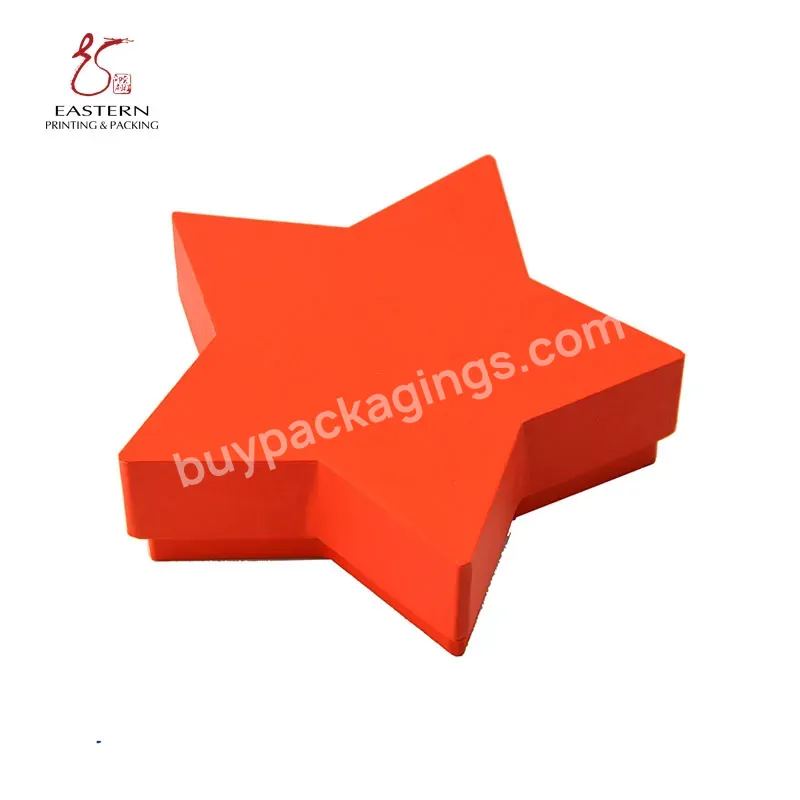 Custom Luxury Red Color Printing Star Shape Cardboard Gift Paper Packaging Box