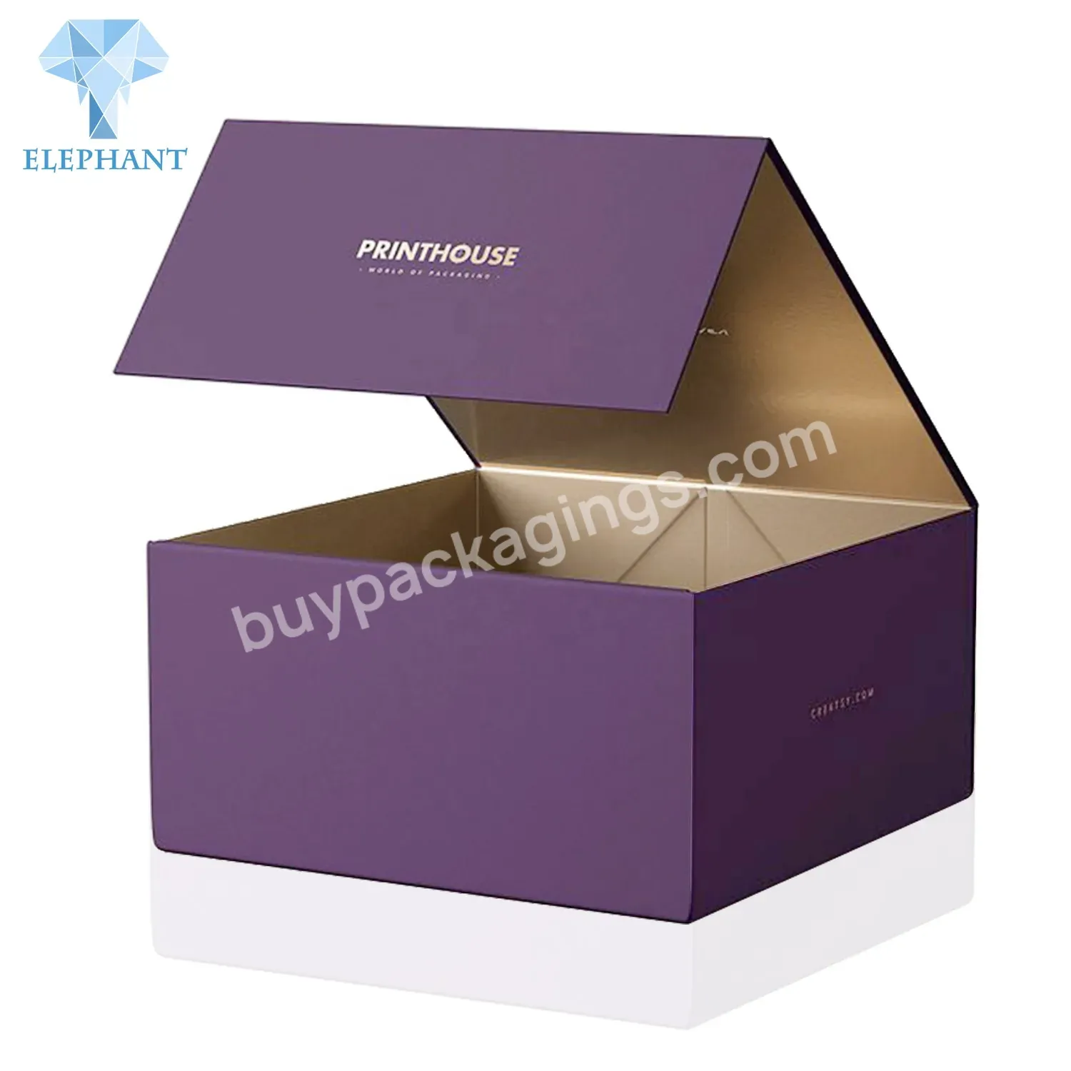 Custom Luxury Vip Notebook 3d Creative Glitter Cardboard Purple Golden Foldable Gift Box